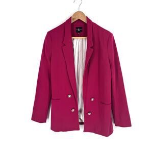 Jules & Leopold Studio Magenta Double Breasted Blazer Size M Structured Jacket